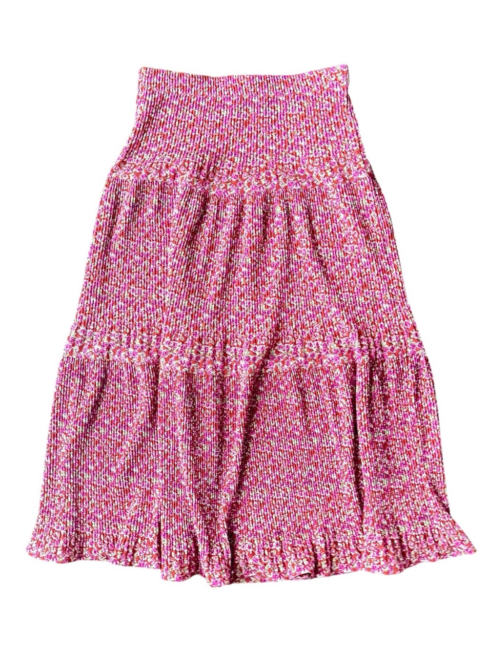 Alice Blue Pink Floral Smocked Midi Skirt Size S